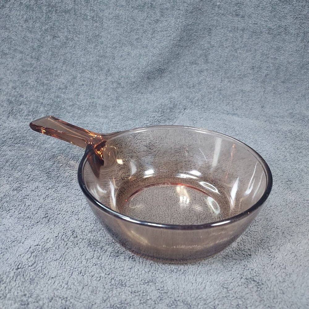 Corning Vision Amber Glass Saucepan 0.5L Single Handle Vtg Cookware Dish